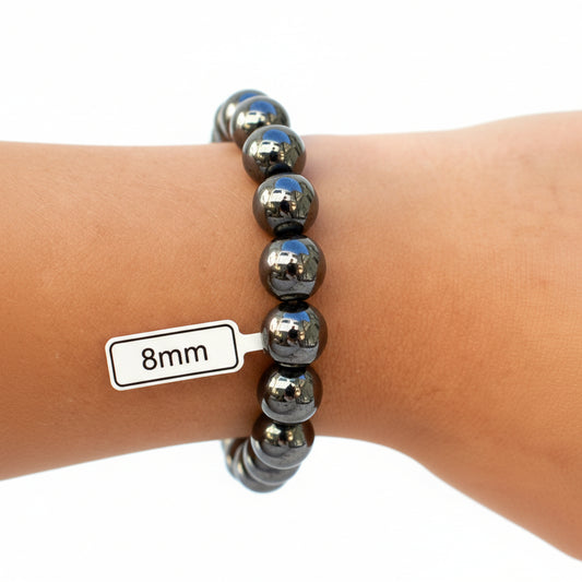 Hematite Crystal Healing Bracelet – Natural Iron - Rich Gemstone Beads | One Piece, 3 Sizes - Wax | Wane - amazonite bracelet - Crystal Bracelet4