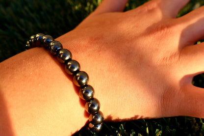 Hematite Crystal Healing Bracelet – Natural Iron - Rich Gemstone Beads | One Piece, 3 Sizes - Wax | Wane - amazonite bracelet - Crystal Bracelet9