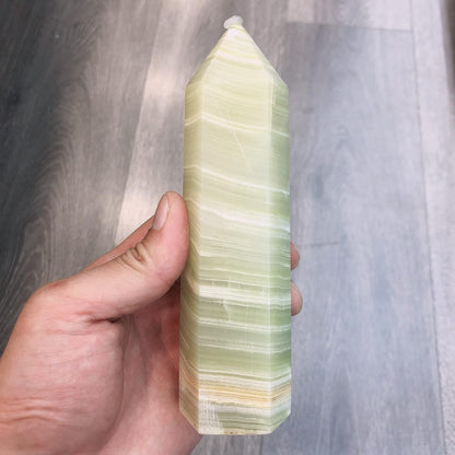Jade Energy Tower - Natural Stone for Balance and Protection, Unique Decorative Piece, 4 Inches