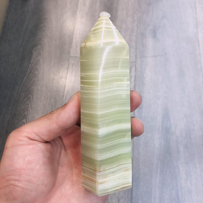 Jade Energy Tower - Natural Stone for Balance and Protection, Unique Decorative Piece, 4 Inches