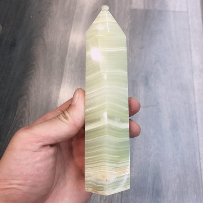 Jade Energy Tower - Natural Stone for Balance and Protection, Unique Decorative Piece, 4 Inches
