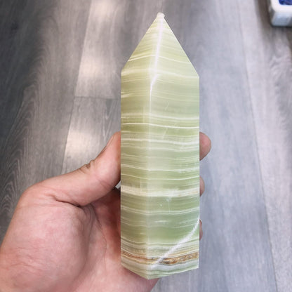 Jade Energy Tower - Natural Stone for Balance and Protection, Unique Decorative Piece, 4 Inches