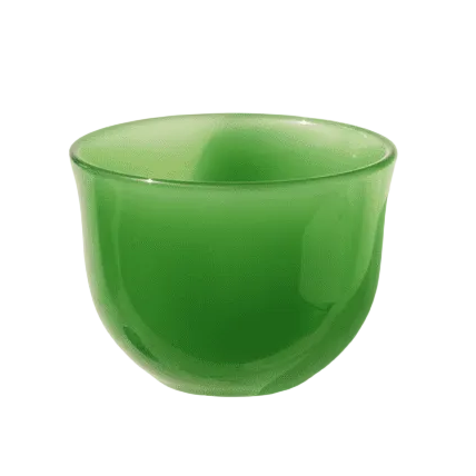 Jade Green Borosilicate Glass Tea Cup – Feng Shui Wellness | Vintage Depression Glass Style - Wax | Wane - borosilicate glass - Crystal1