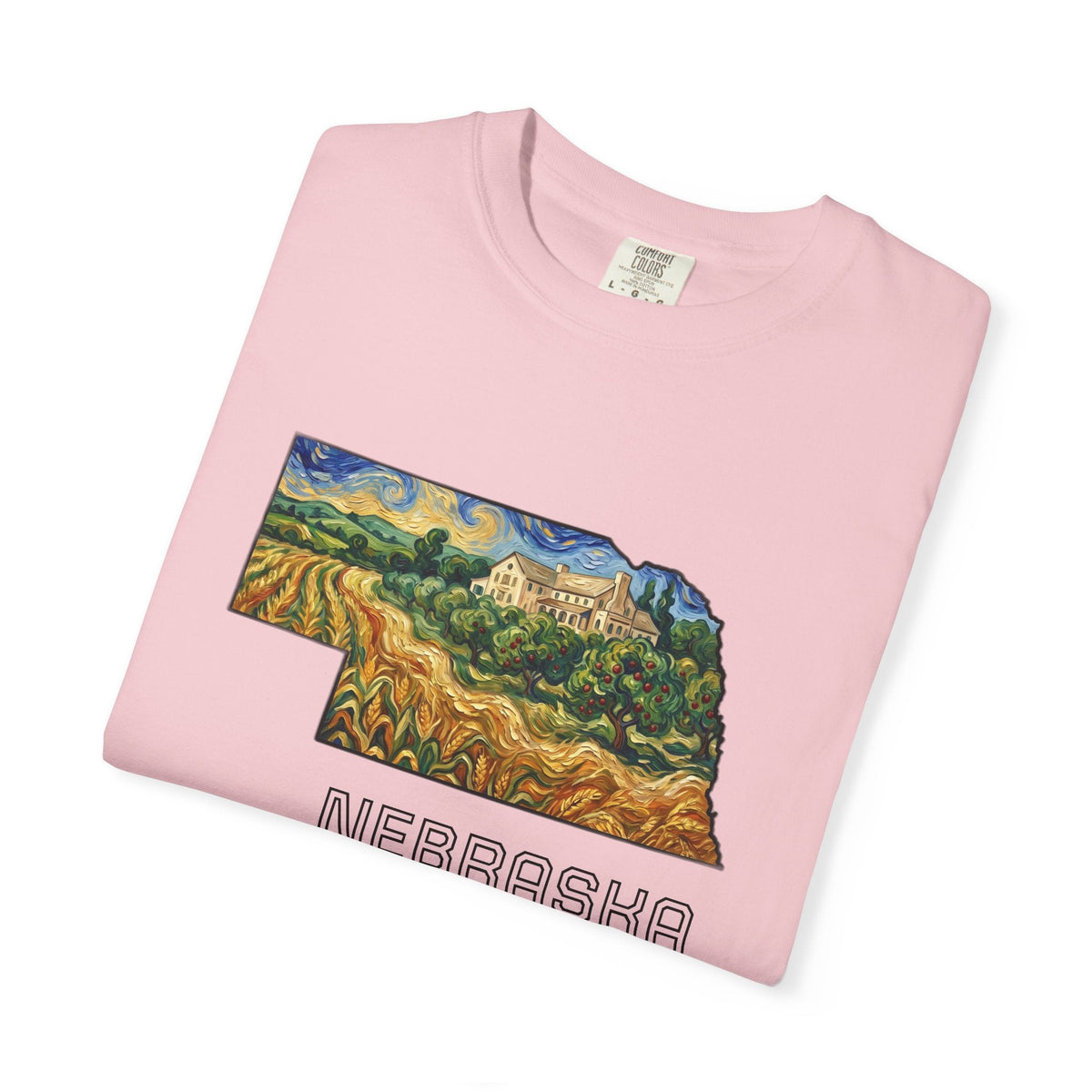LNK.Nebraska Arbor Day Apple Orchard T-Shirt — Vincent Van Gogh Style State Art | Comfort Colors Nebraska Gameday Gift Tee - Wax | Wane - arbor day - T-Shirt35