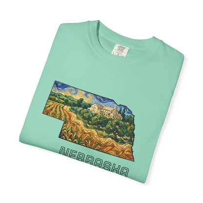 LNK.Nebraska Arbor Day Apple Orchard T-Shirt — Vincent Van Gogh Style State Art | Comfort Colors Nebraska Gameday Gift Tee - Wax | Wane - arbor day - T-Shirt29