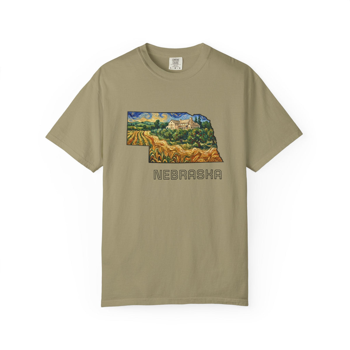 LNK.Nebraska Arbor Day Apple Orchard T-Shirt — Vincent Van Gogh Style State Art | Comfort Colors Nebraska Gameday Gift Tee - Wax | Wane - arbor day - T-Shirt13