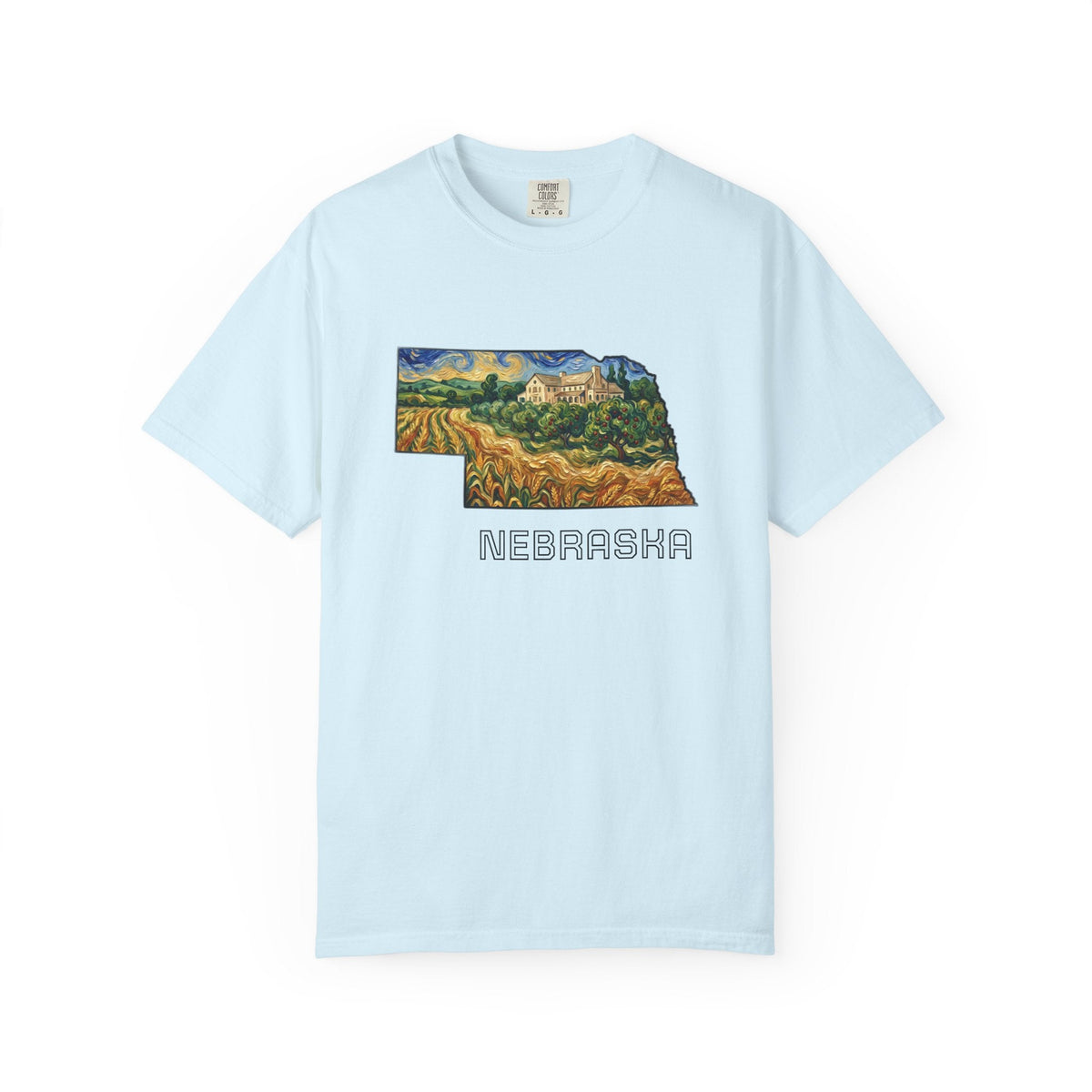 LNK.Nebraska Arbor Day Apple Orchard T-Shirt — Vincent Van Gogh Style State Art | Comfort Colors Nebraska Gameday Gift Tee - Wax | Wane - arbor day - T-Shirt5