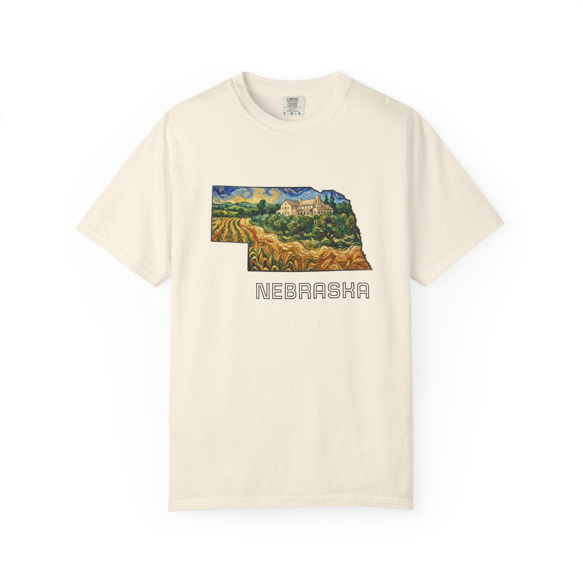 LNK.Nebraska Arbor Day Apple Orchard T-Shirt — Vincent Van Gogh Style State Art | Comfort Colors Nebraska Gameday Gift Tee - Wax | Wane - arbor day - T-Shirt10