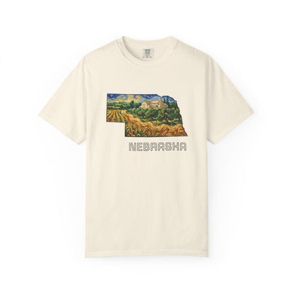 LNK.Nebraska Arbor Day Apple Orchard T-Shirt — Vincent Van Gogh Style State Art | Comfort Colors Nebraska Gameday Gift Tee - Wax | Wane - arbor day - T-Shirt10