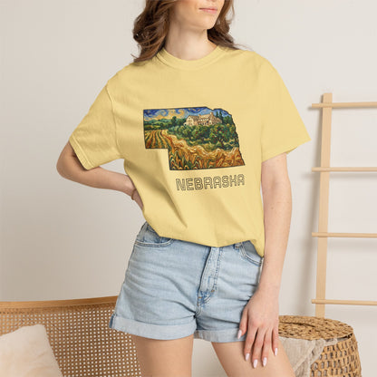 LNK.Nebraska Arbor Day Apple Orchard T-Shirt — Vincent Van Gogh Style State Art | Comfort Colors Nebraska Gameday Gift Tee - Wax | Wane - arbor day - T-Shirt27