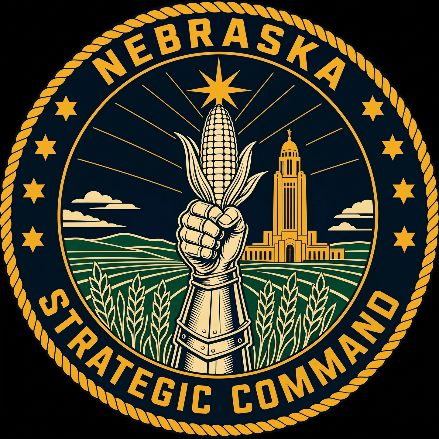 LNK.Nebraska Art Deco STRACOM Digital Poster Print, Nebraska Themed Military Wall Art | Instant Download - Wax | Wane - Art Deco - Digital Download1