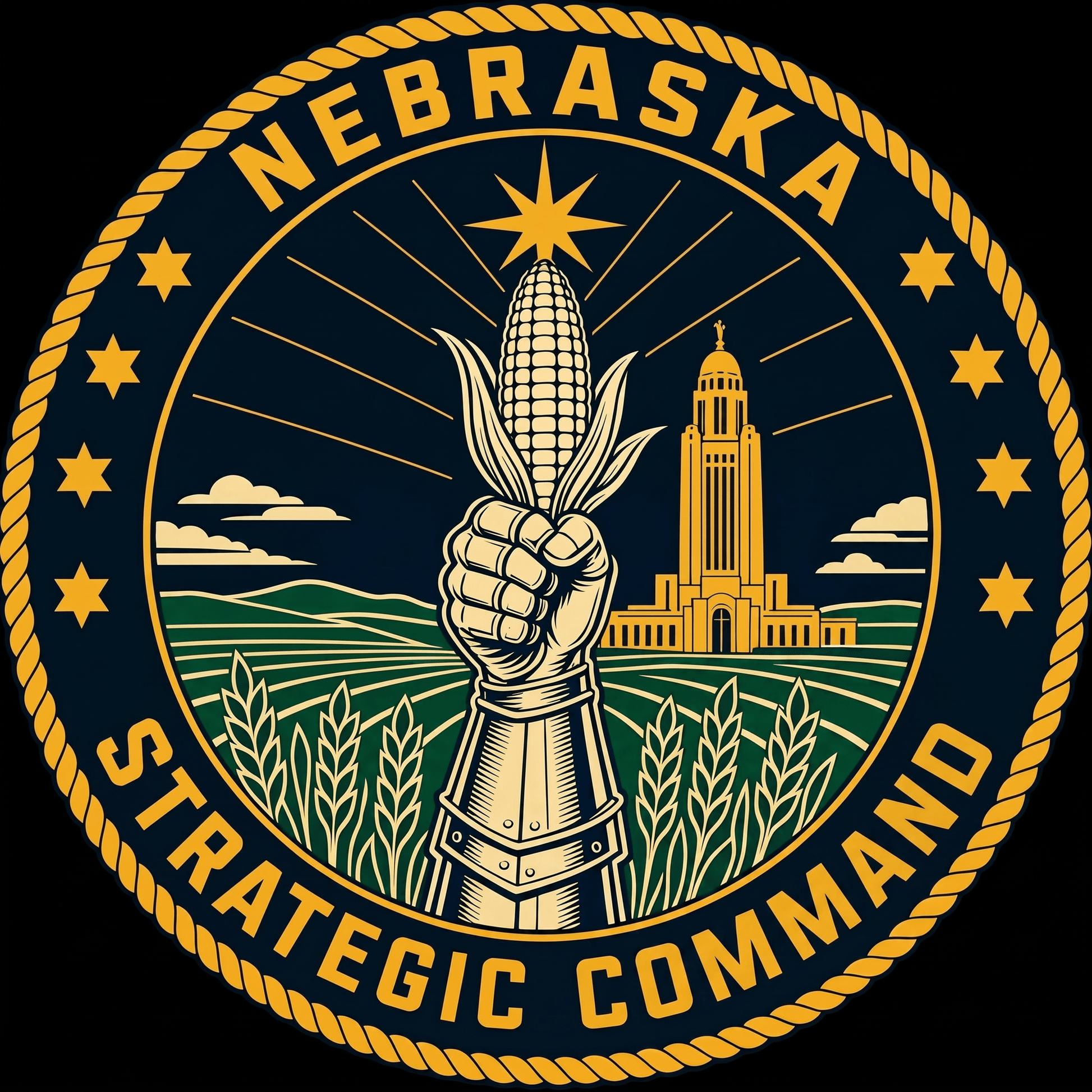 LNK.Nebraska Art Deco STRACOM Digital Poster Print, Nebraska Themed Military Wall Art | Instant Download - Wax | Wane - Art Deco - Digital Download1