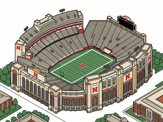 LNK.Nebraska Memorial Stadium Aerial Elite - Digital Art Download of Husker Football Home Stadium - Wax | Wane - LNK Nebraska - Digital Art1