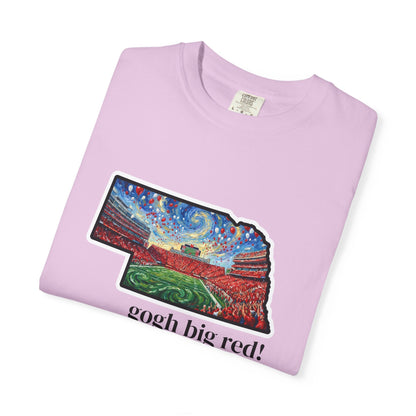 LNK.Nebraska Vincent Van 'Gogh' Big Red! Cornhuskers Parody T-Shirt — 100% Cotton Van Gogh Style Big Red Design - Great Gift for Gameday - Wax | Wane - art stadium tee - T-Shirt19