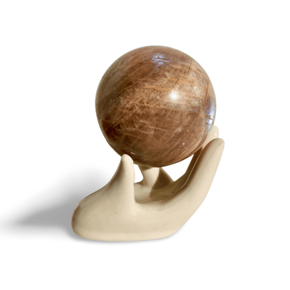 Moonstone Crystal Ball - Natural Prismatic Aura, Intuition and Awareness Stone Sphere, 1.5" - Wax | Wane