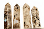 Moonstone Crystal Obelisk with Natural Rainbow Aura Inclusions, 3 - 4