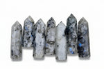 Moonstone Crystal Obelisk with Natural Rainbow Aura Inclusions, 3 - 4
