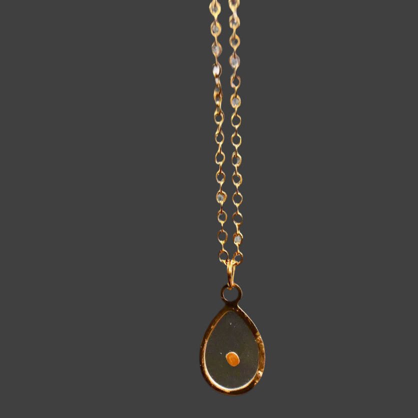 Mustard Seed Faith Necklace – Gold Teardrop Pendant | Stainless Steel Christian Jewelry - Wax | Wane