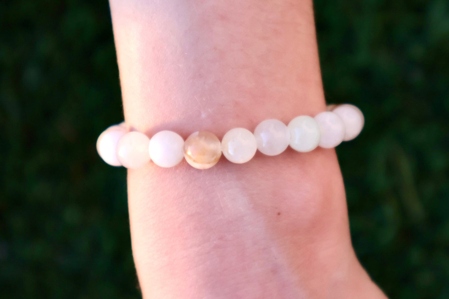Natural Crystal Healing Bracelet – Natural 6 and 8mm Gemstone Beads | One Piece, 3 Sizes (Copy) - Wax | Wane - amazonite bracelet - Crystal Bracelet2