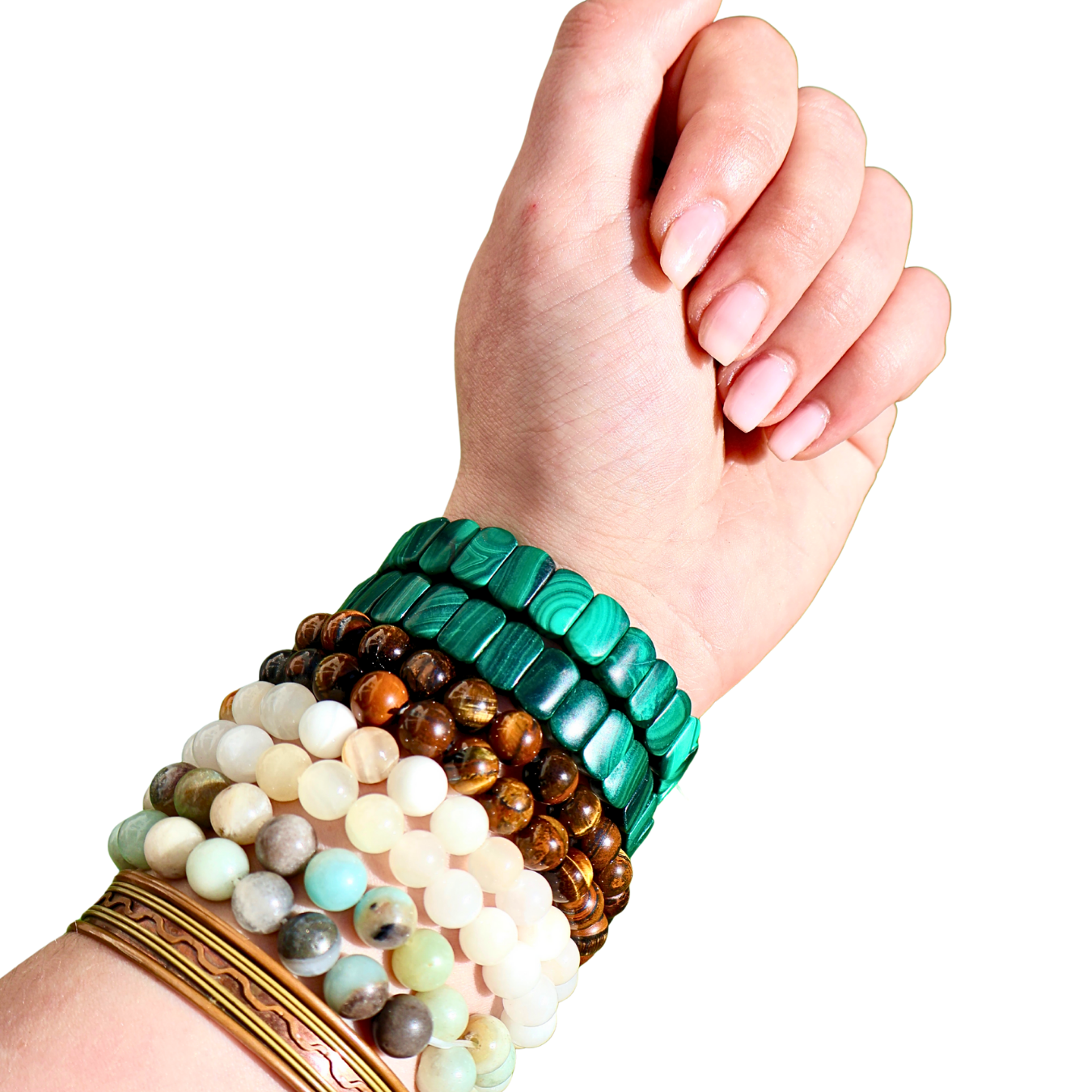 Natural Crystal Healing Bracelet – Natural 6 and 8mm Gemstone Beads | One Piece - Wax | Wane - amazonite bracelet - Crystal Bracelet2