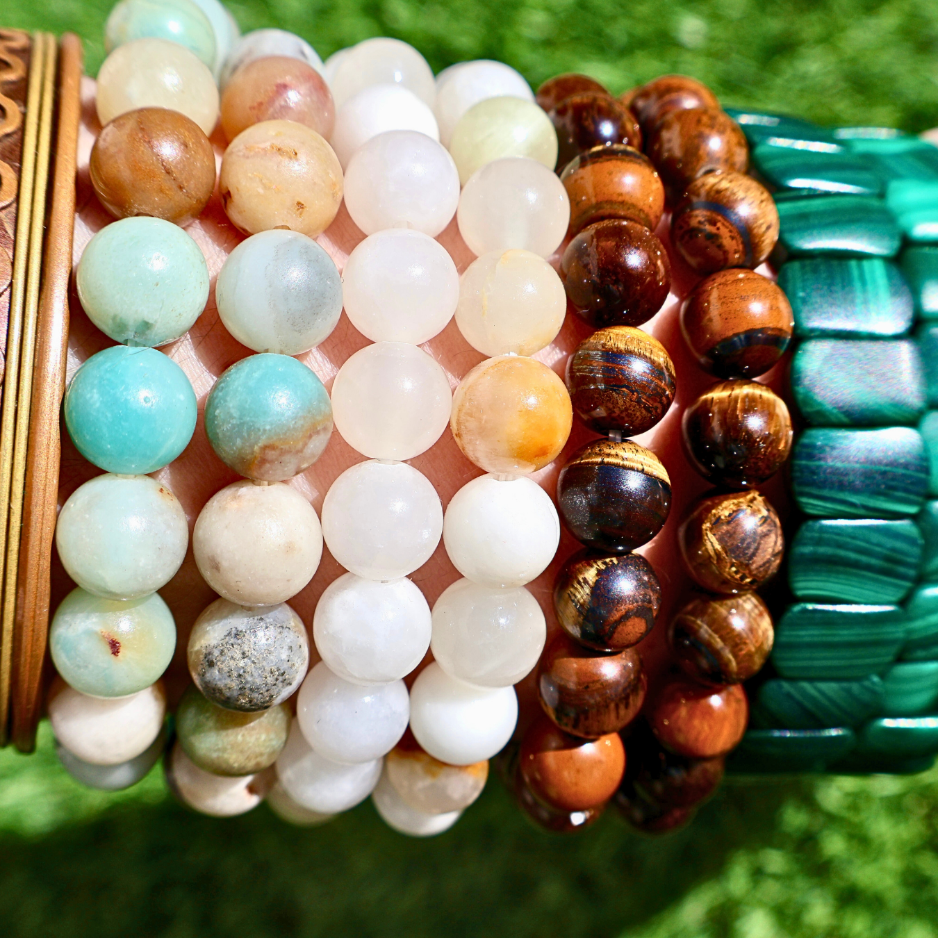 Natural Crystal Healing Bracelet – Natural 6 and 8mm Gemstone Beads | One Piece - Wax | Wane - amazonite bracelet - Crystal Bracelet3