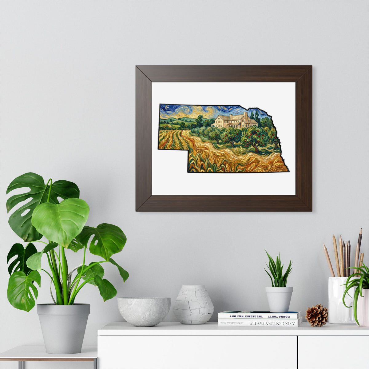 Nebraska Arbor Day Orchard Framed Print — Van Gogh Style State Wall Art | Nebraska Gift - Wax | Wane - arbor day - Poster6