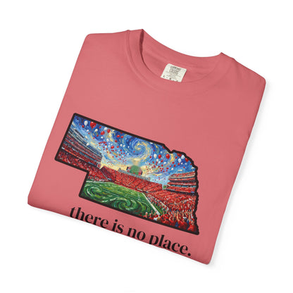 Nebraska "There is no place." Game Day T-Shirt — 100% Cotton Van Gogh Style Big Red Design - Great Gift for Gameday - Wax | Wane - art stadium tee - T-Shirt35