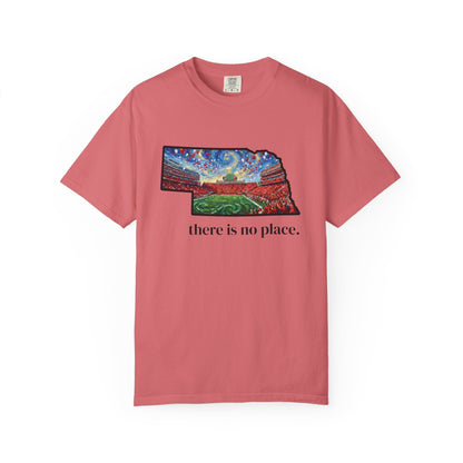 Nebraska "There is no place." Game Day T-Shirt — 100% Cotton Van Gogh Style Big Red Design - Great Gift for Gameday - Wax | Wane - art stadium tee - T-Shirt8