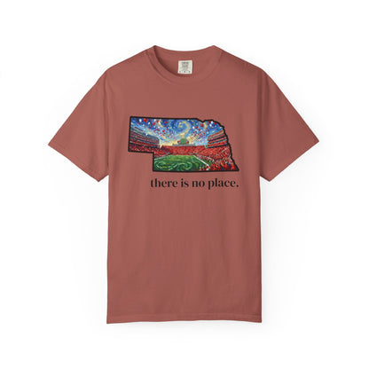 Nebraska "There is no place." Game Day T-Shirt — 100% Cotton Van Gogh Style Big Red Design - Great Gift for Gameday - Wax | Wane - art stadium tee - T-Shirt11