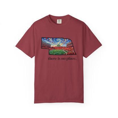 Nebraska "There is no place." Game Day T-Shirt — 100% Cotton Van Gogh Style Big Red Design - Great Gift for Gameday - Wax | Wane - art stadium tee - T-Shirt9