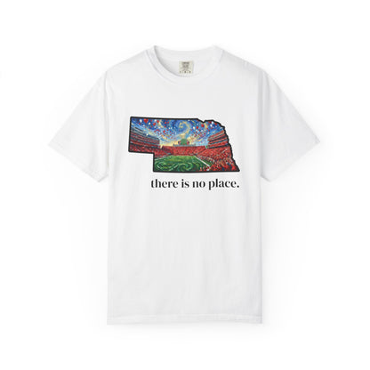 Nebraska "There is no place." Game Day T-Shirt — 100% Cotton Van Gogh Style Big Red Design - Great Gift for Gameday - Wax | Wane - art stadium tee - T-Shirt2
