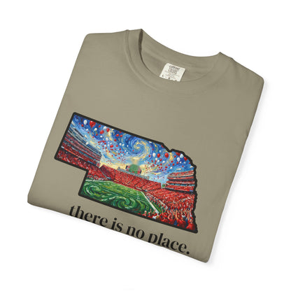 Nebraska "There is no place." Game Day T-Shirt — 100% Cotton Van Gogh Style Big Red Design - Great Gift for Gameday - Wax | Wane - art stadium tee - T-Shirt32