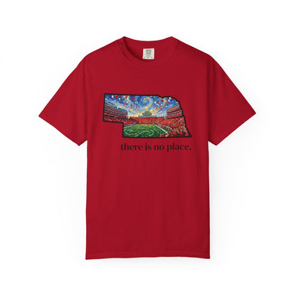 Nebraska "There is no place." Game Day T-Shirt — 100% Cotton Van Gogh Style Big Red Design - Great Gift for Gameday - Wax | Wane - art stadium tee - T-Shirt12