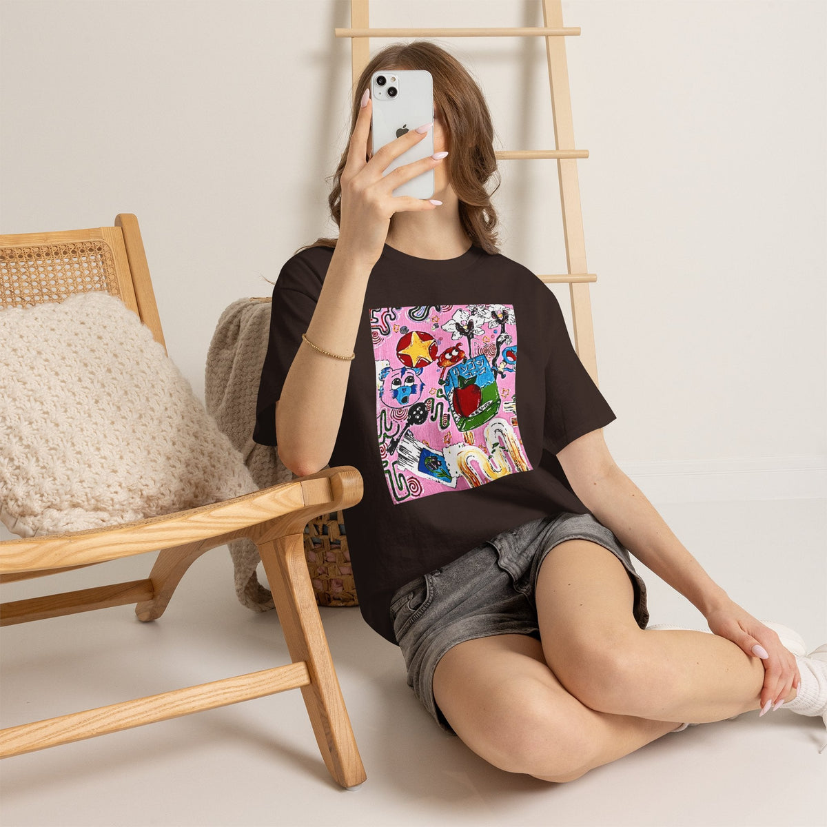 Pop Art Collage Tee — Colorful Hand-Drawn Cartoon Grunge - Wax | Wane - aesthetic streetwear - T-Shirt20
