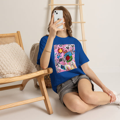 Pop Art Collage Tee — Colorful Hand-Drawn Cartoon Grunge - Wax | Wane - aesthetic streetwear - T-Shirt29