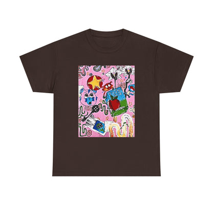 Pop Art Collage Tee — Colorful Hand-Drawn Cartoon Grunge - Wax | Wane - aesthetic streetwear - T-Shirt4