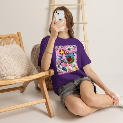 Pop Art Collage Tee — Colorful Hand-Drawn Cartoon Grunge - Wax | Wane - aesthetic streetwear - T-Shirt33