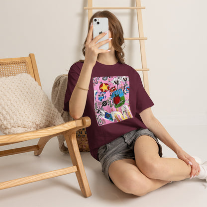 Pop Art Collage Tee — Colorful Hand-Drawn Cartoon Grunge - Wax | Wane - aesthetic streetwear - T-Shirt18