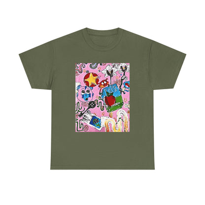 Pop Art Collage Tee — Colorful Hand-Drawn Cartoon Grunge - Wax | Wane - aesthetic streetwear - T-Shirt5