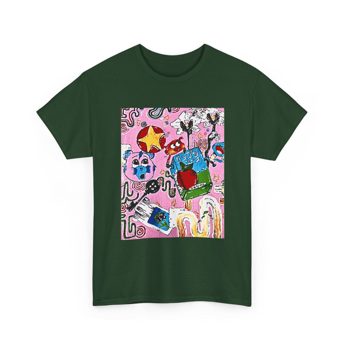 Pop Art Collage Tee — Colorful Hand-Drawn Cartoon Grunge - Wax | Wane - aesthetic streetwear - T-Shirt23