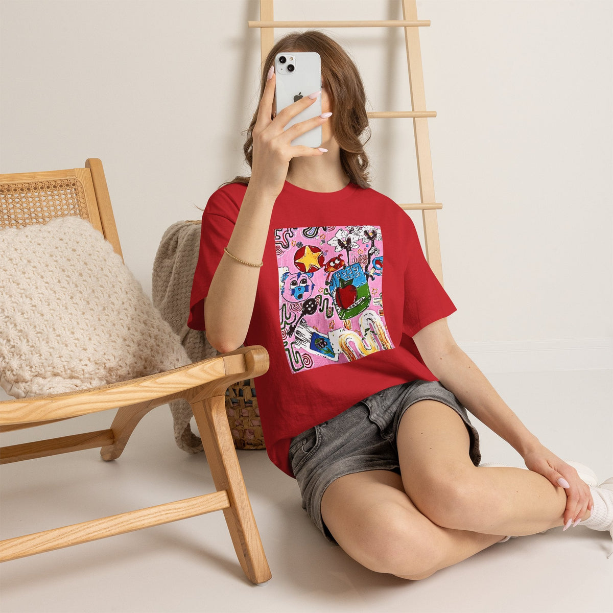 Pop Art Collage Tee — Colorful Hand-Drawn Cartoon Grunge - Wax | Wane - aesthetic streetwear - T-Shirt37