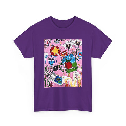 Pop Art Collage Tee — Colorful Hand-Drawn Cartoon Grunge - Wax | Wane - aesthetic streetwear - T-Shirt32