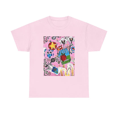 Pop Art Collage Tee — Colorful Hand-Drawn Cartoon Grunge - Wax | Wane - aesthetic streetwear - T-Shirt12