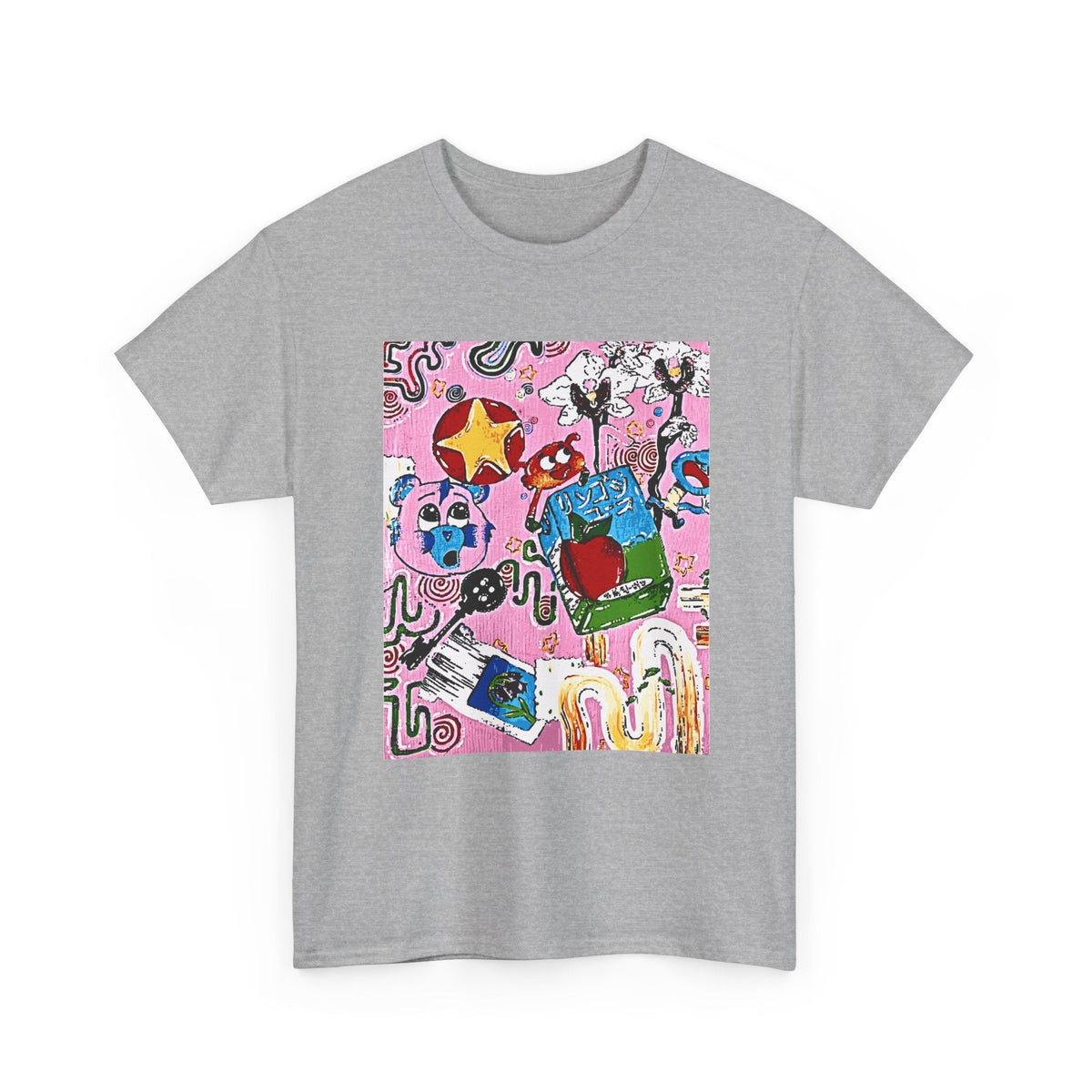 Pop Art Collage Tee — Colorful Hand-Drawn Cartoon Grunge - Wax | Wane - aesthetic streetwear - T-Shirt15