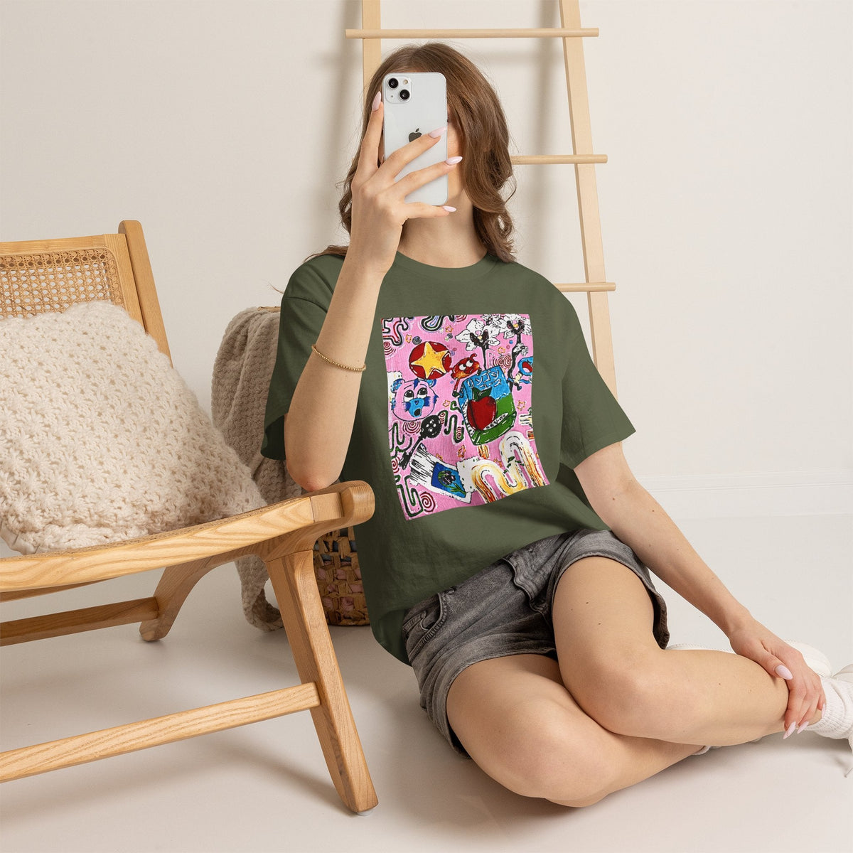 Pop Art Collage Tee — Colorful Hand-Drawn Cartoon Grunge - Wax | Wane - aesthetic streetwear - T-Shirt22