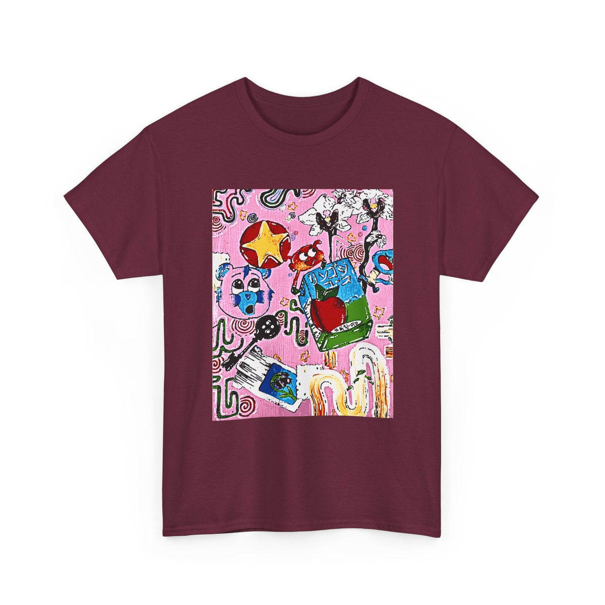 Pop Art Collage Tee — Colorful Hand-Drawn Cartoon Grunge - Wax | Wane - aesthetic streetwear - T-Shirt17