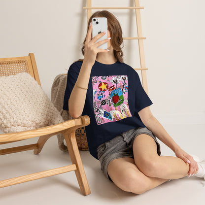 Pop Art Collage Tee — Colorful Hand-Drawn Cartoon Grunge - Wax | Wane - aesthetic streetwear - T-Shirt31