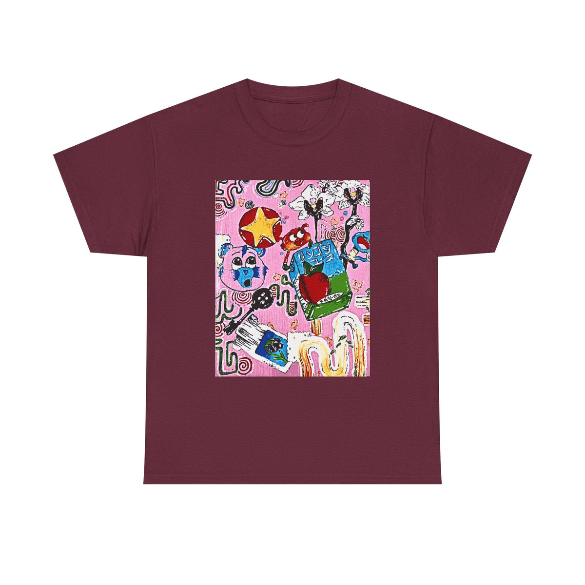 Pop Art Collage Tee — Colorful Hand-Drawn Cartoon Grunge - Wax | Wane - aesthetic streetwear - T-Shirt3