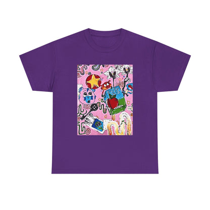 Pop Art Collage Tee — Colorful Hand-Drawn Cartoon Grunge - Wax | Wane - aesthetic streetwear - T-Shirt11