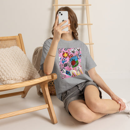 Pop Art Collage Tee — Colorful Hand-Drawn Cartoon Grunge - Wax | Wane - aesthetic streetwear - T-Shirt16